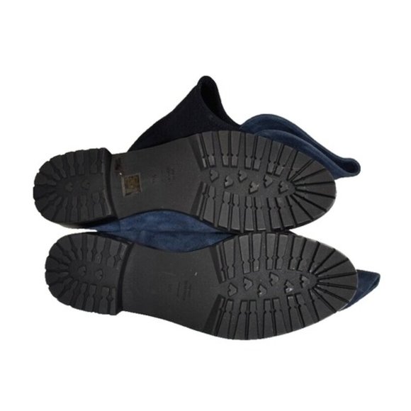 $950 STUART WEITZMAN CITY SUEDE OVER THE KNEE CHUNKY BOOT BLUE 10.5 (PB9) - Picture 6 of 8